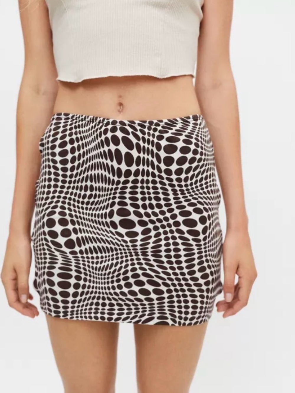Motel Rocks Black & White Optical Dot Mini Skirt